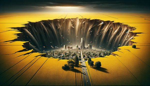 Digital image of California Forever sinking in a "Solano Gap"