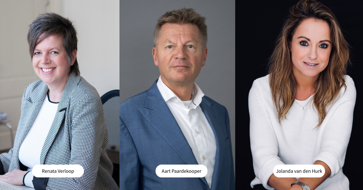 Portretfoto’s van Renata Verloop, Aart Paardekooper en Jolanda van den Hurk.