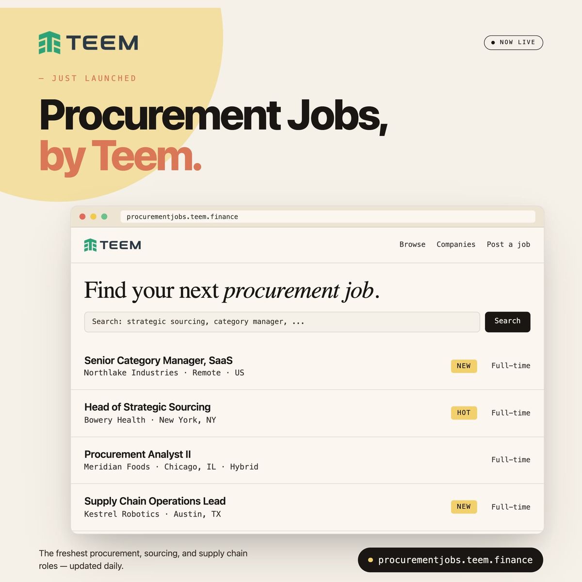 Introducing Procurement Jobs: A Job Board Built for the Procurement Community