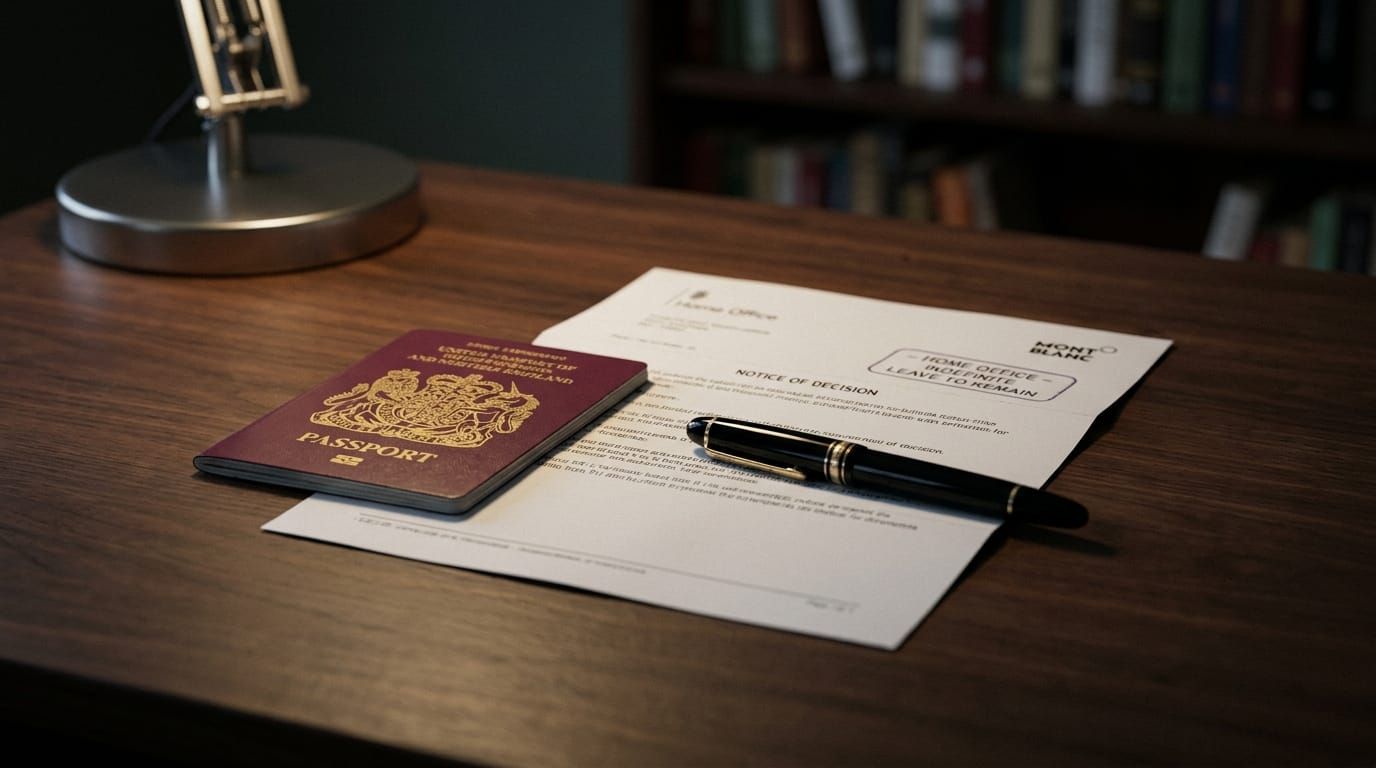 A UK passport and a document headed Foreign Income and Gains on a dark desk