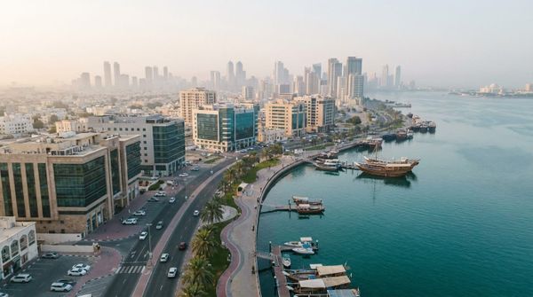 Sharjah waterfront and business district, home to the Hamriyah and SHAMS free zones