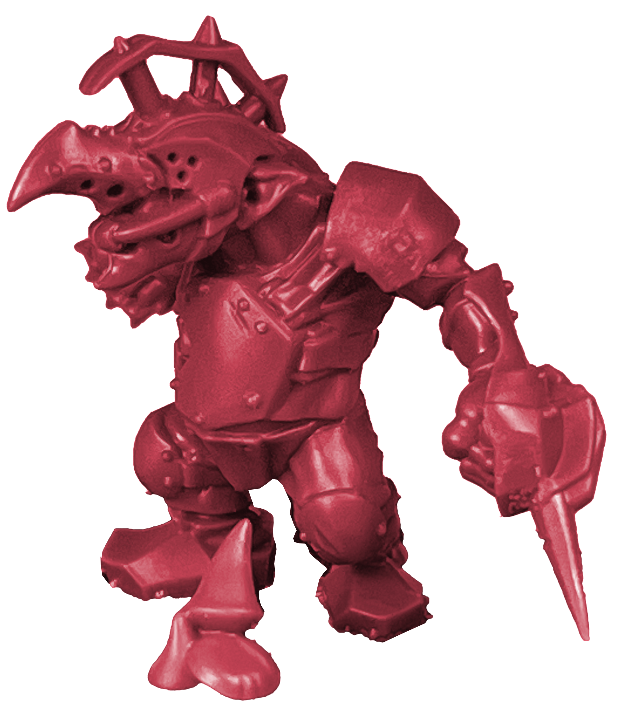 Armored goblin lineman with a spiked helm and some mushrooms.