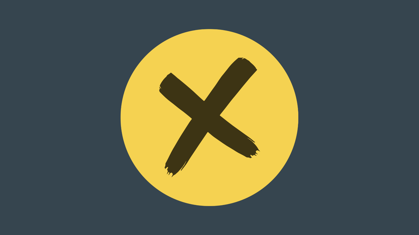 A grey and yellow ballot marked with a black "X."