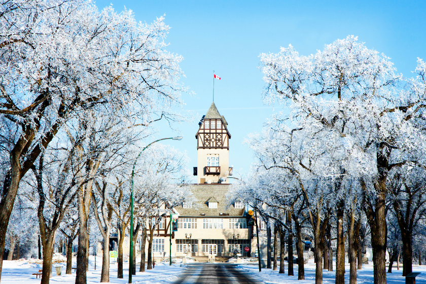 Winnipeg en hiver sous la neige