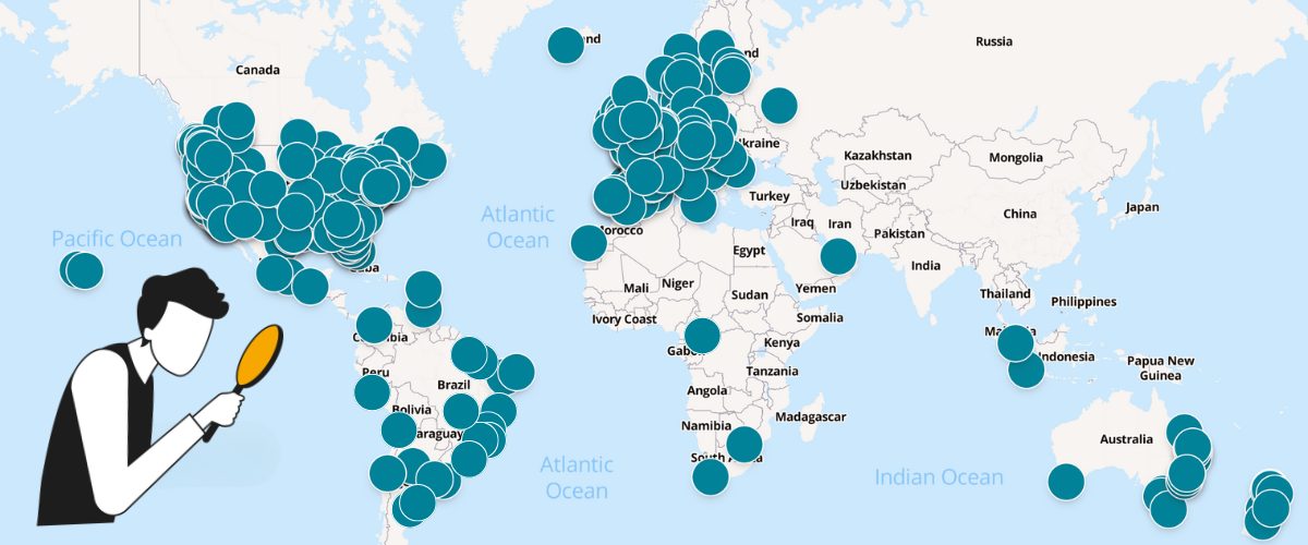 Carte des rencontres organisées lors du HomeExchange Day