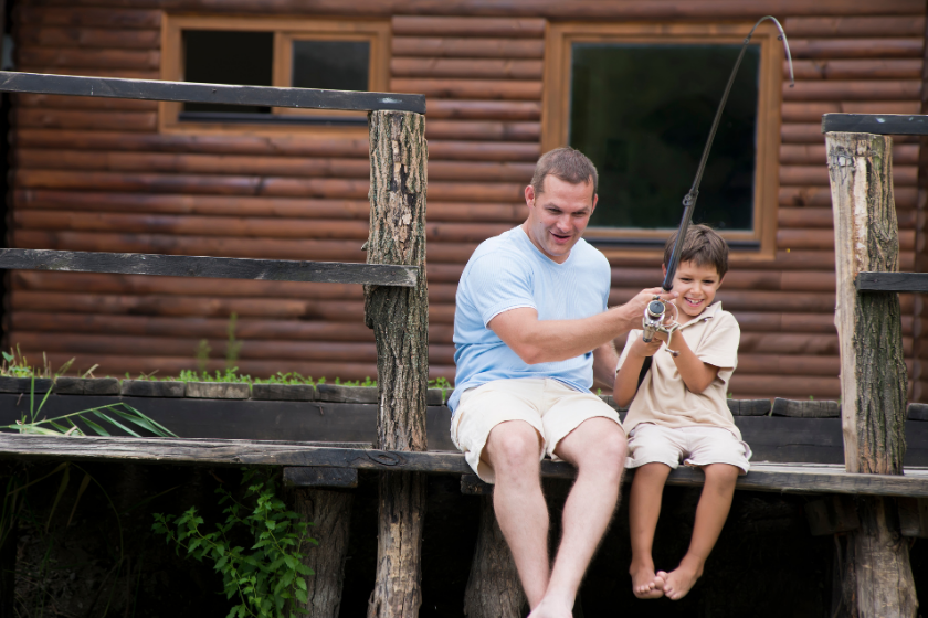 Echange de maisons famille pêche lac Léman
