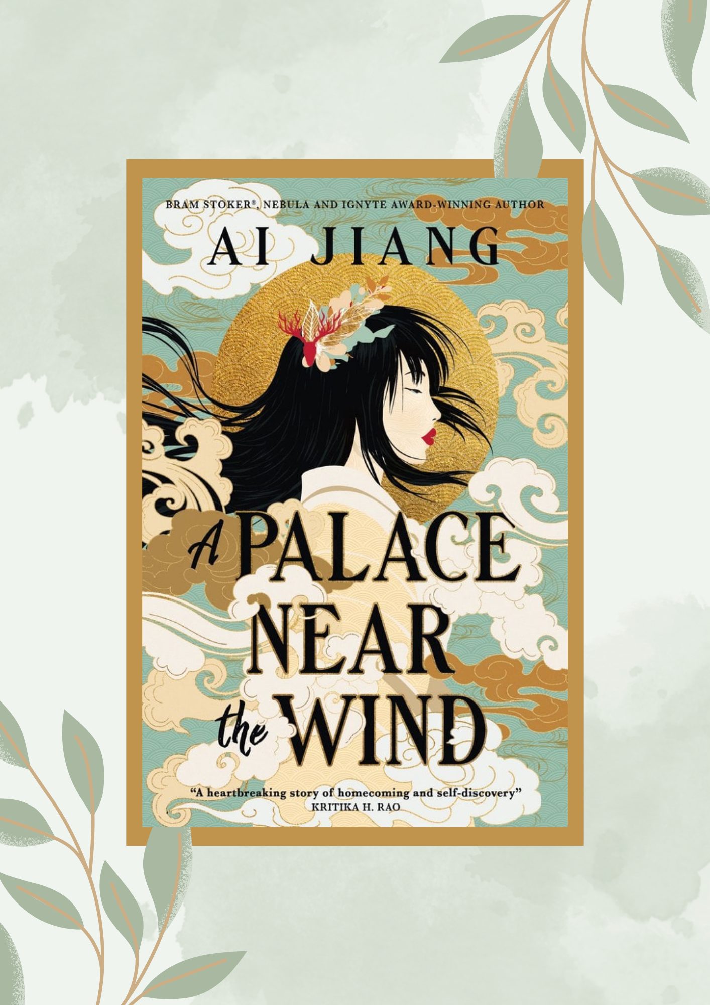  The cover of Palace Near the Wind by Ai Jian over a green, plant background