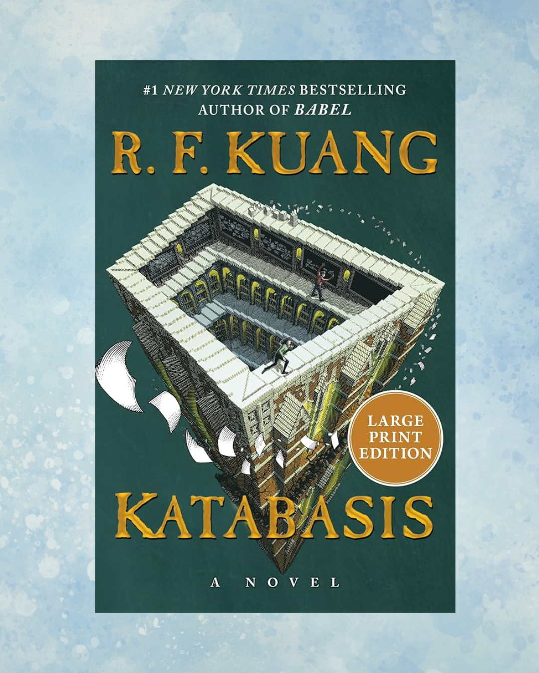 Book cover over blue bubble background