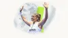 Alejandra Salazar raising her arms in an editorial collage