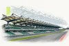 Editorial illustration of Sepang International Circuit’s grandstand and track