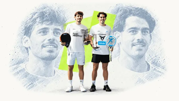 Franco Stupaczuk and Jon Sanz with their Belgrade trophies in an editorial collage