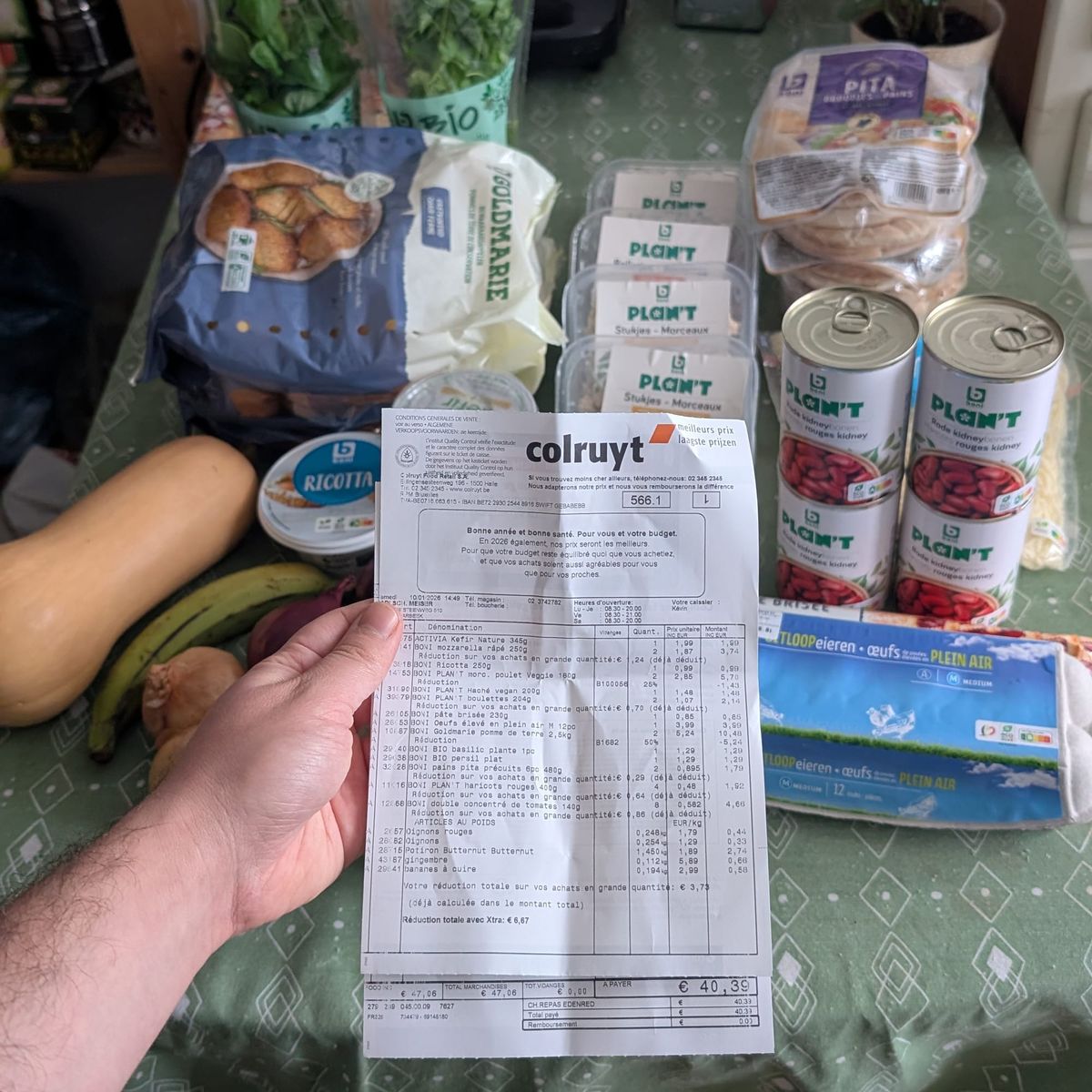 Weekly meal plan │ €22.72 │ 26-30 January 2026