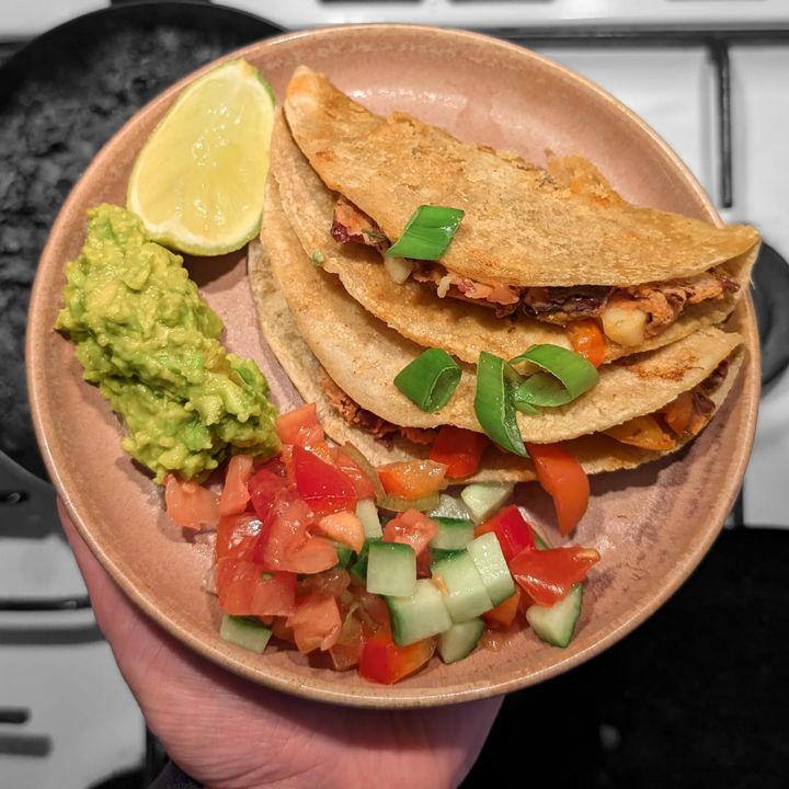 Refried bean tacos