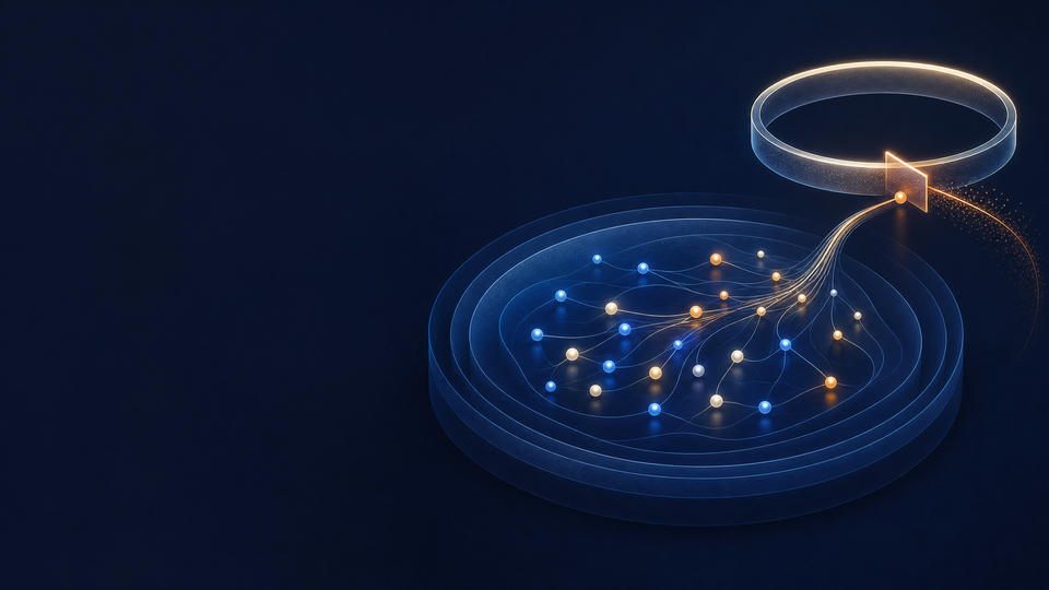 Abstract blue and amber network nodes contained by a separate circular boundary, representing independent AI agent safety controls.
