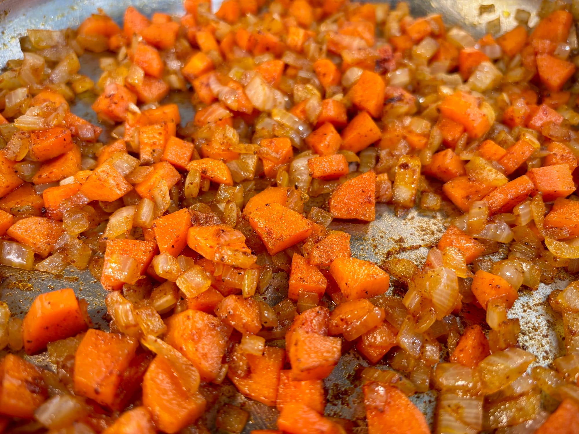Onions and carrots, sautéed with paprika