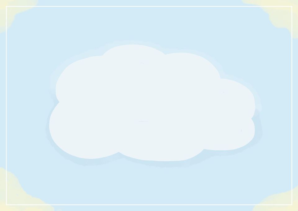 An illustration of a fluffy, white cloud against a blue sky, surrounded by glowing light.