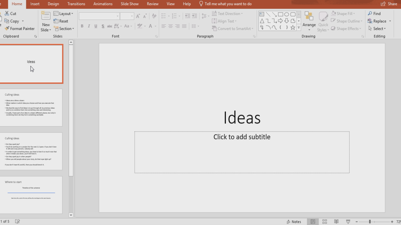 1 - How to cull your ideas and where to start your story