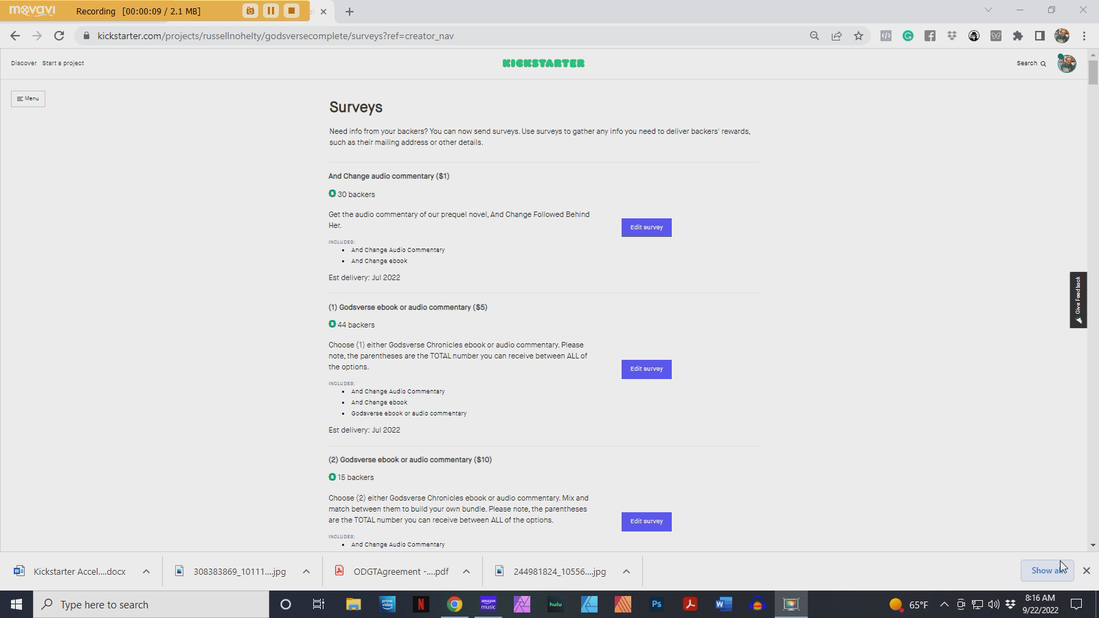 Should I use Kickstarter surveys or Backerkit?