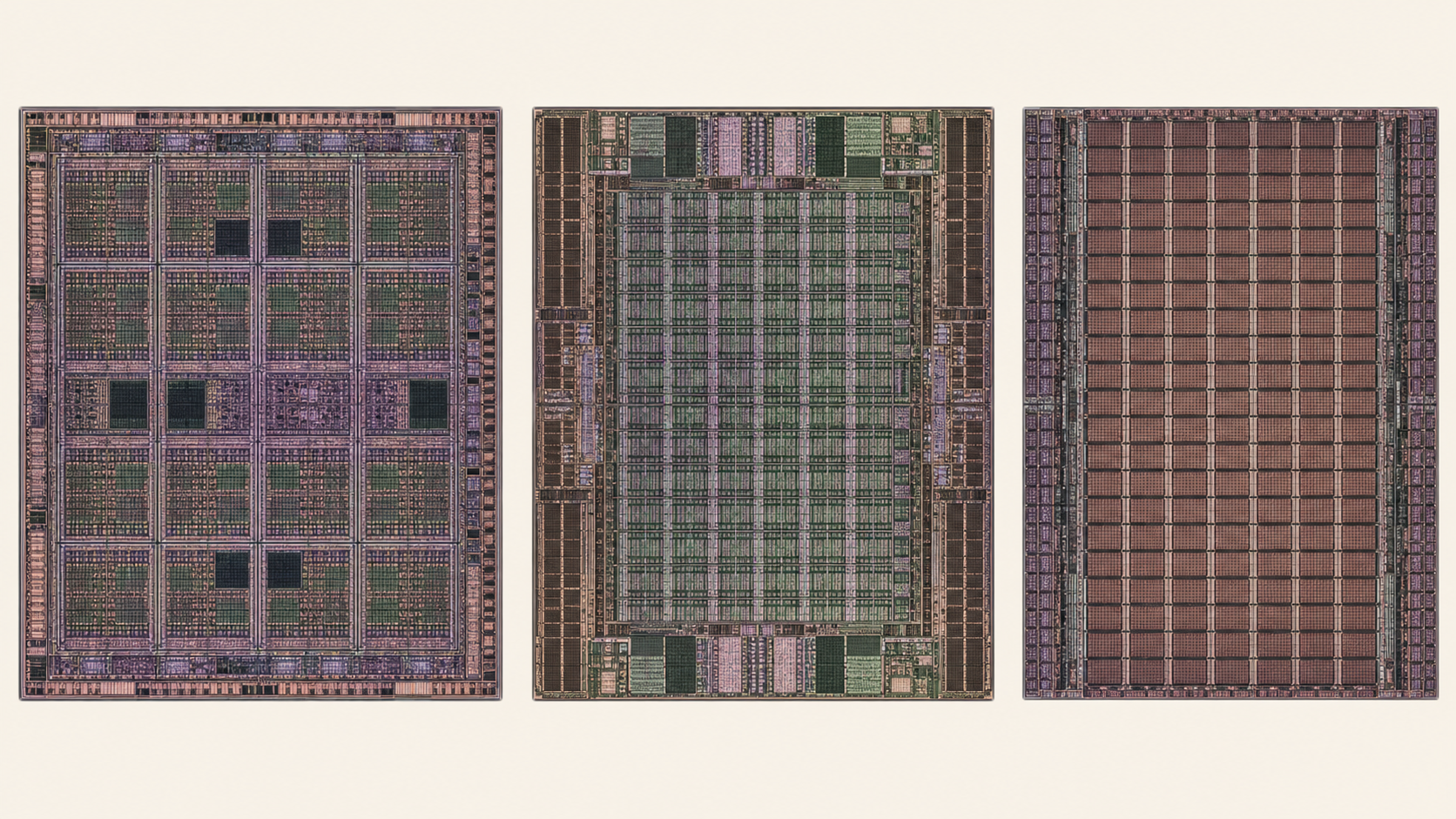 GP100 compute hierarchy, PS5 workload floorplan, DRAM mat hierarchy를 비교한 VLSI Korea 개념도