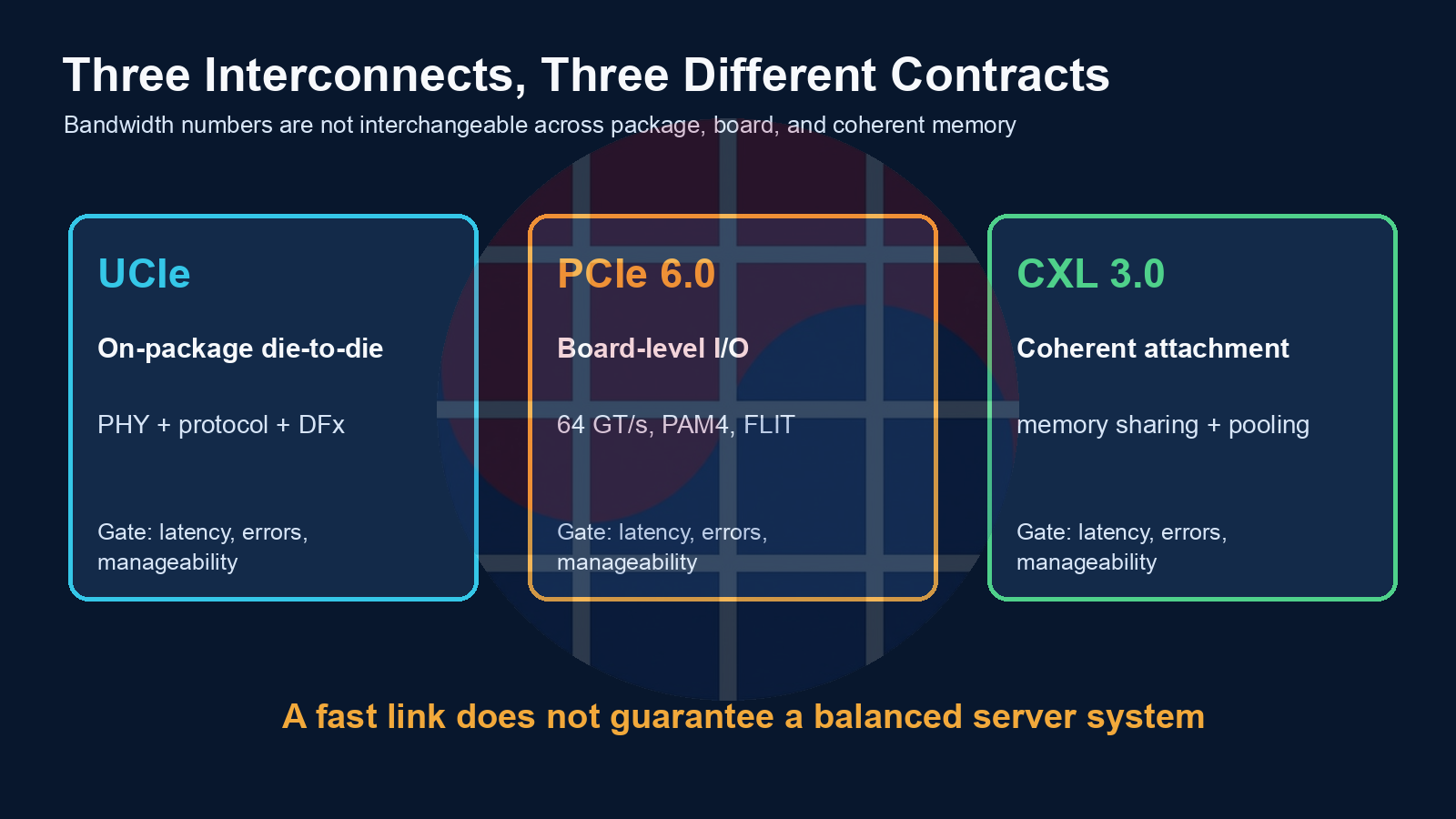 Contract boundaries for UCIe, PCIe 6.0 and CXL 3.0