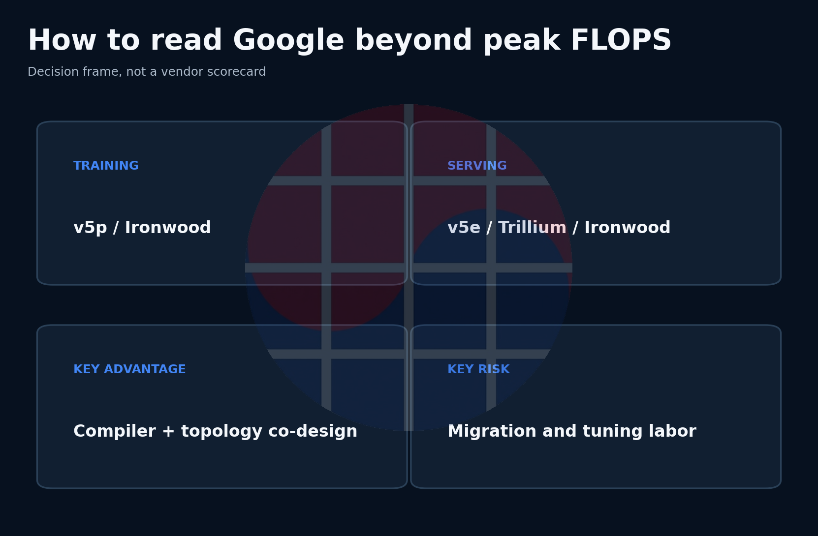 Decision framework for reading Google beyond peak FLOPS
