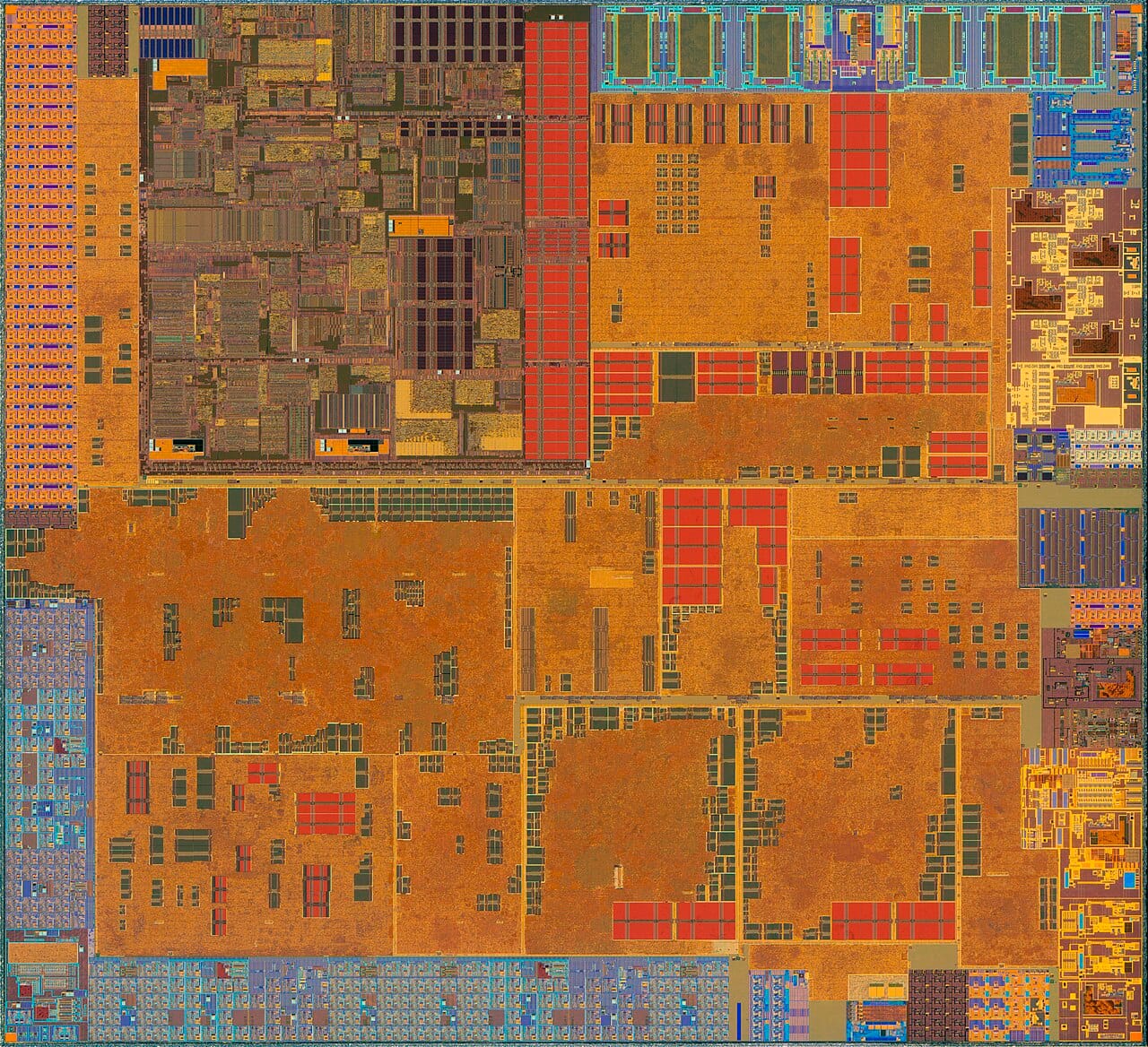 High-resolution die photograph of the Intel CE3100 system-on-chip