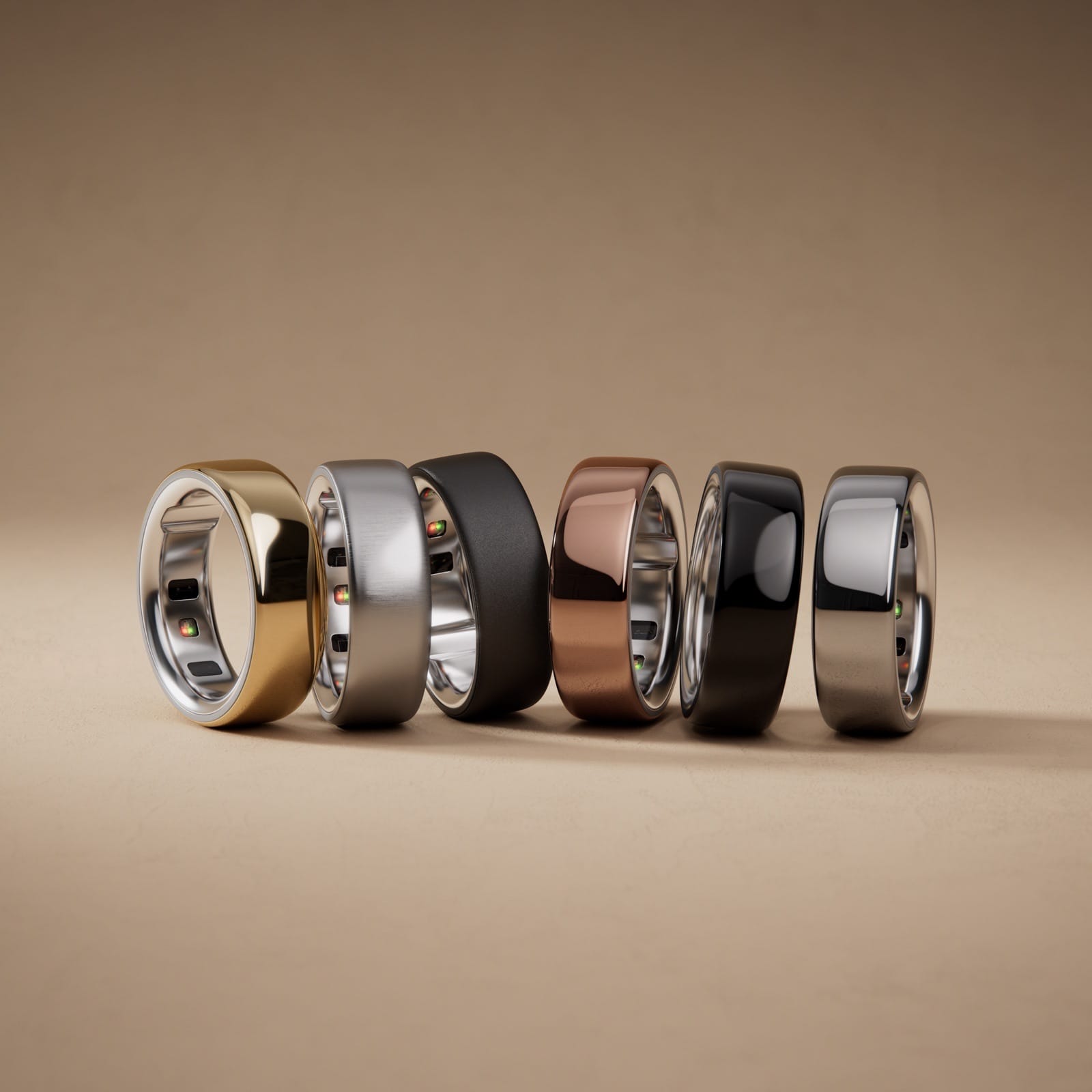Oura Ring 4 finishes and inner sensor windows. Official product imagery: Oura.