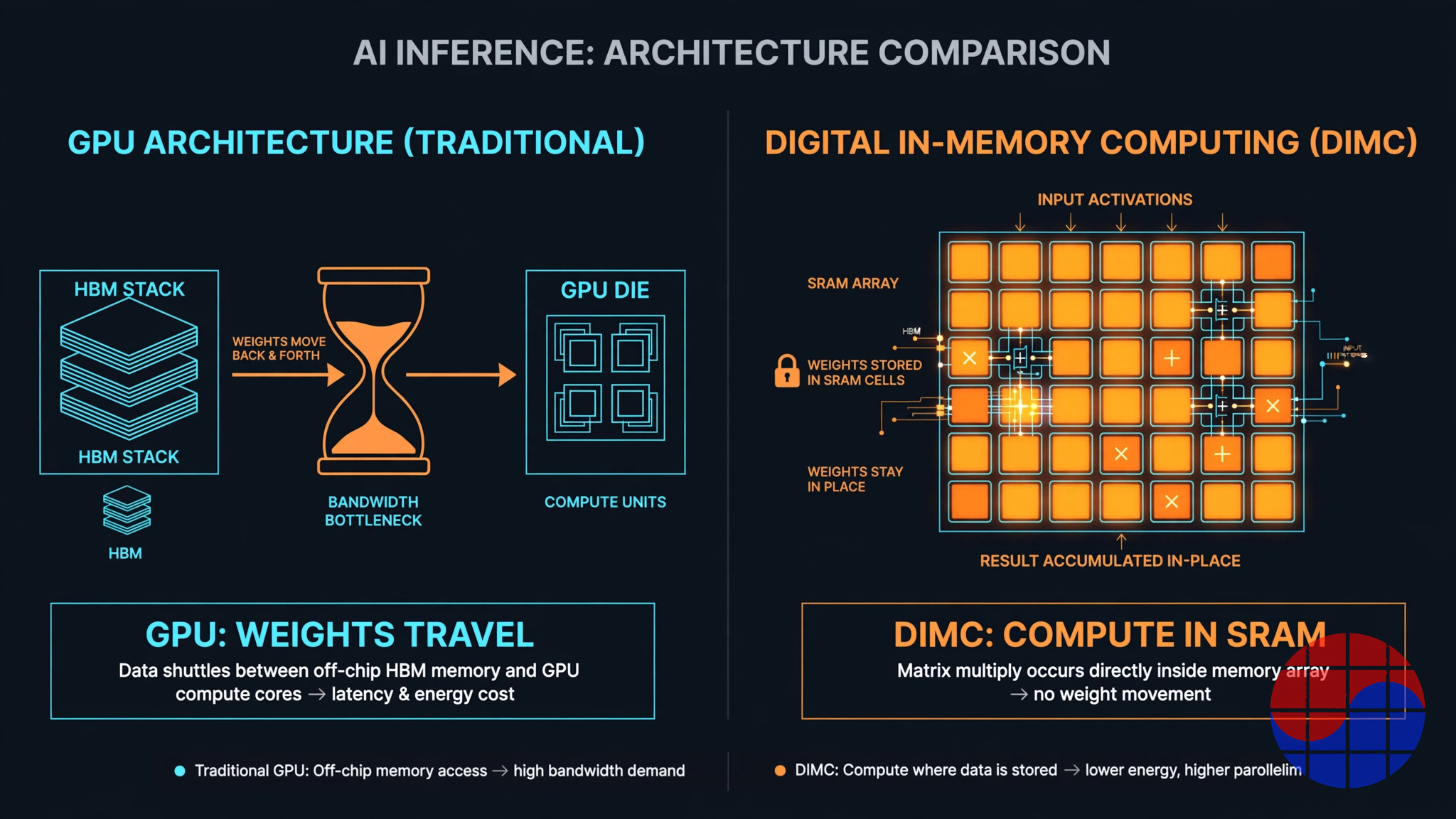 In-memory computing: Corsair computes inside SRAM instead of moving weights from HBM