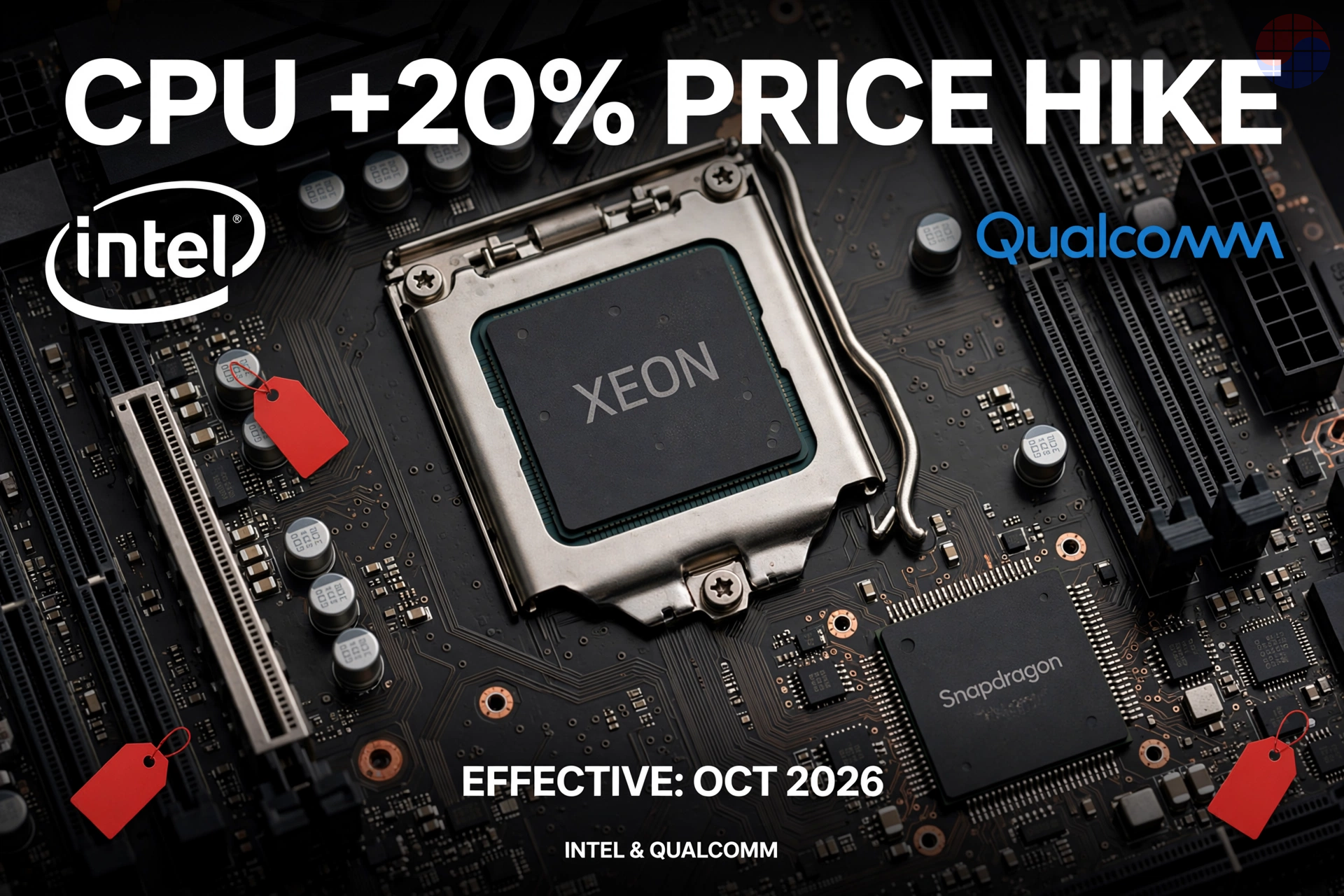 英特尔、高通CPU涨价 — Panther Lake最高+20%、Snapdragon X/X2 Elite +10%