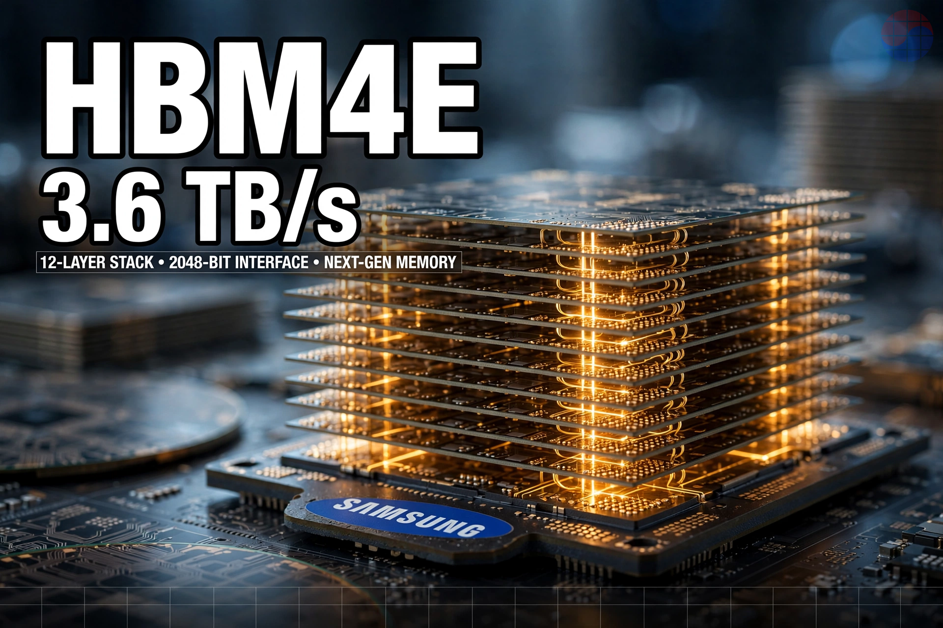 三星12-high HBM4E — 每堆叠约3.6TB/s,传通过英伟达认证