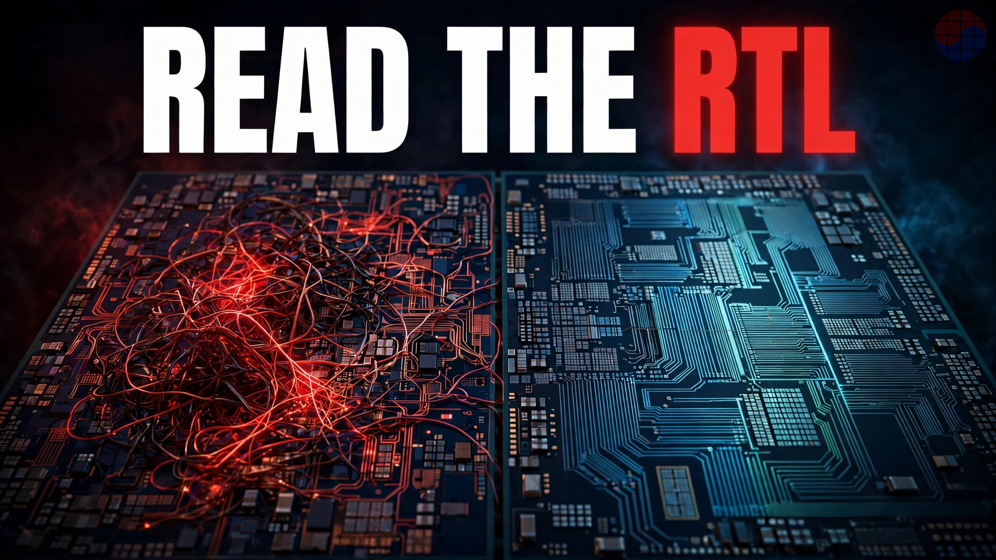 READ THE RTL — tangled wiring (bad RTL) vs clean organized wiring (readable RTL)