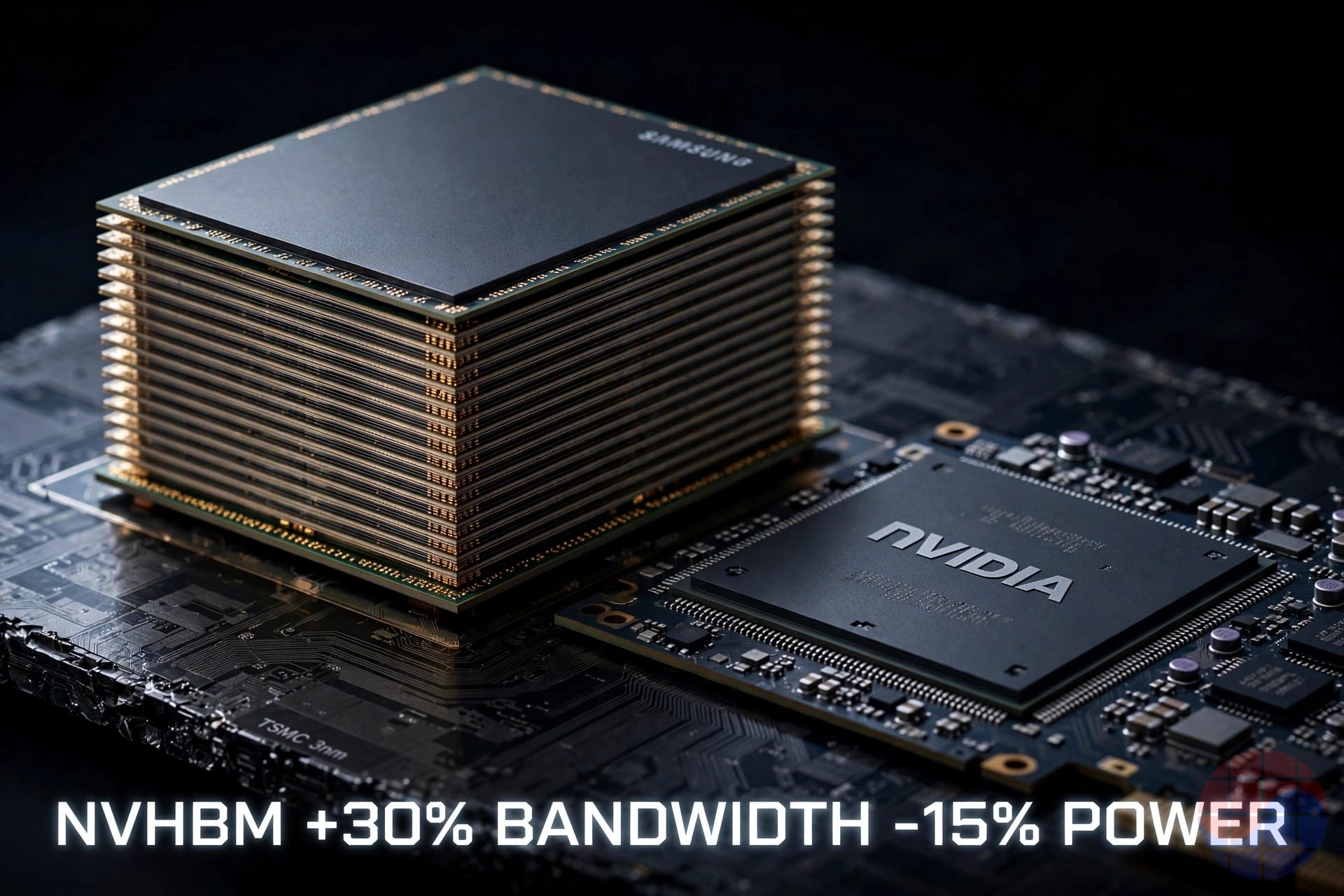 NVHBM HBM stack on TSMC 3nm — up to 30% more bandwidth, 15% lower power vs HBM4E