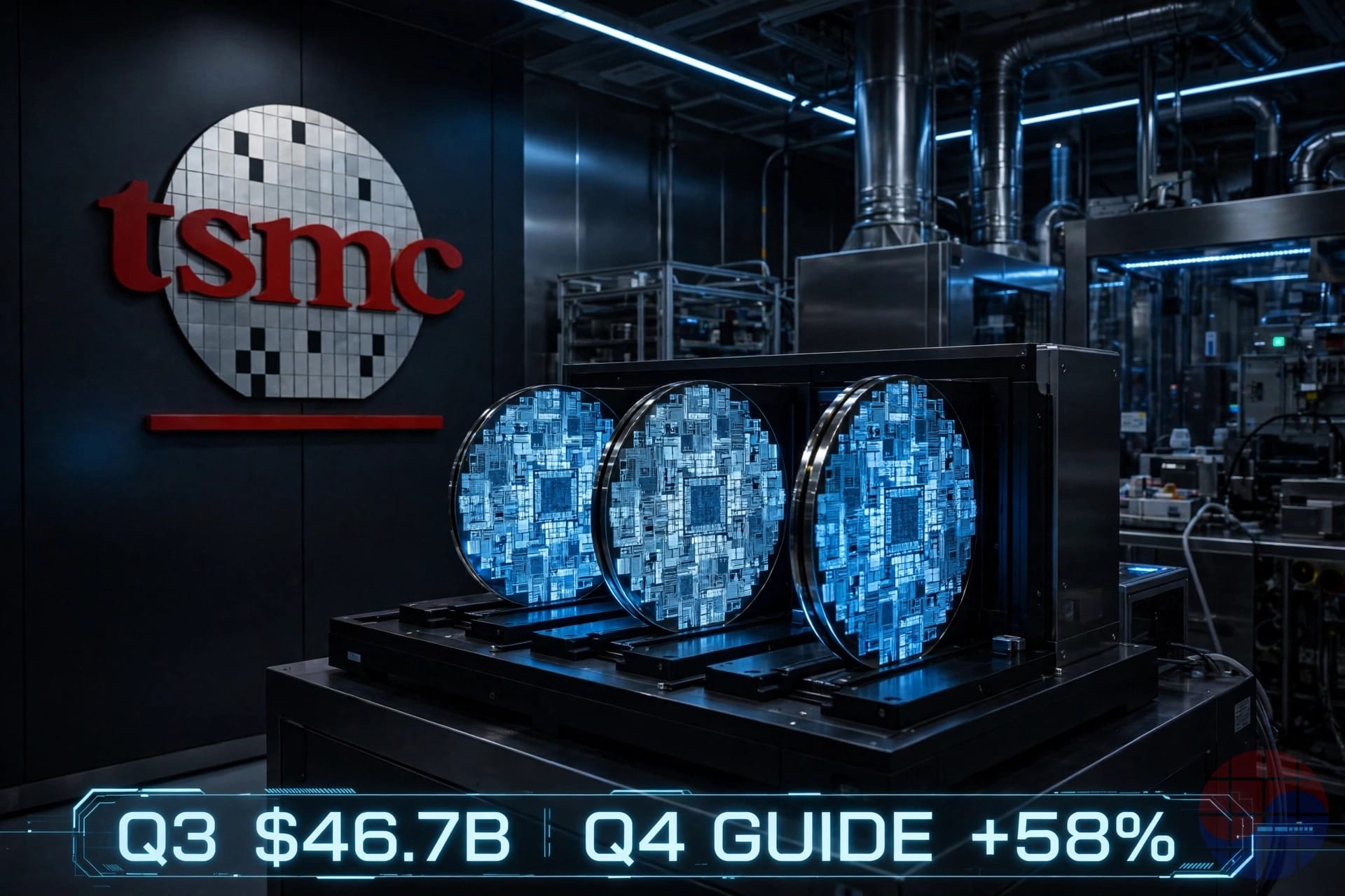TSMC Q3 2026 revenue USD 46.7B — Q4 guidance implies 58% growth