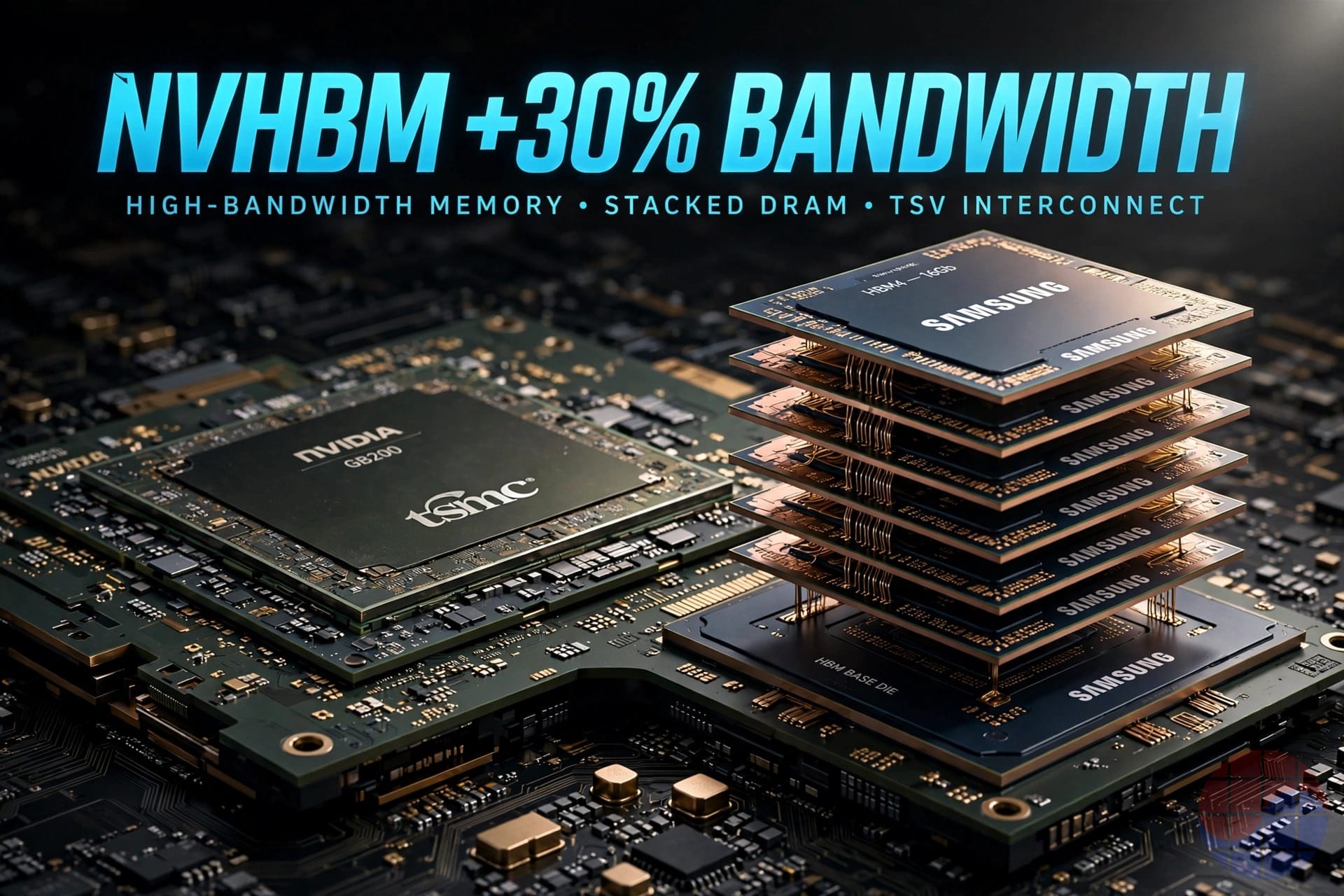 NVHBM +30% bandwidth - Samsung HBM stack on TSMC 3nm base die for Nvidia