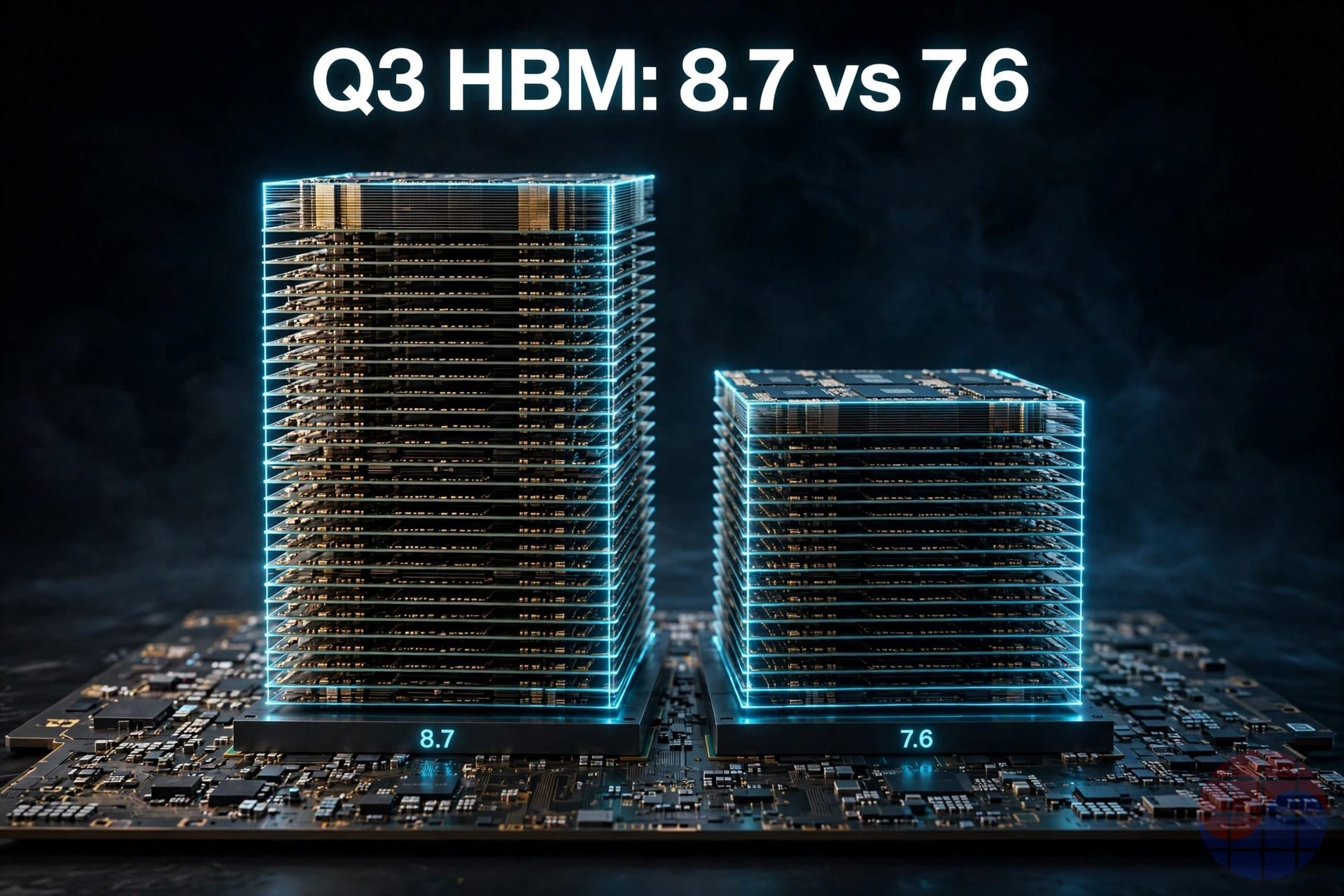Q3 2026 HBM revenue estimate - Samsung USD 8.7B vs SK hynix USD 7.6B, AllianceBernstein