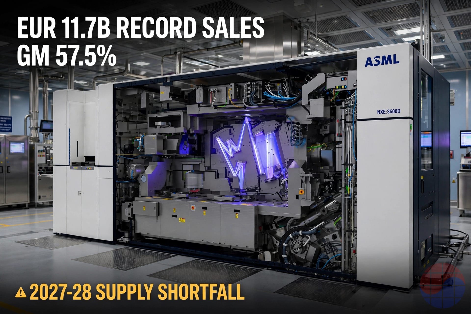 ASML record Q3 — EUR 11.7B sales, 57.5% gross margin, 2027-28 supply shortfall