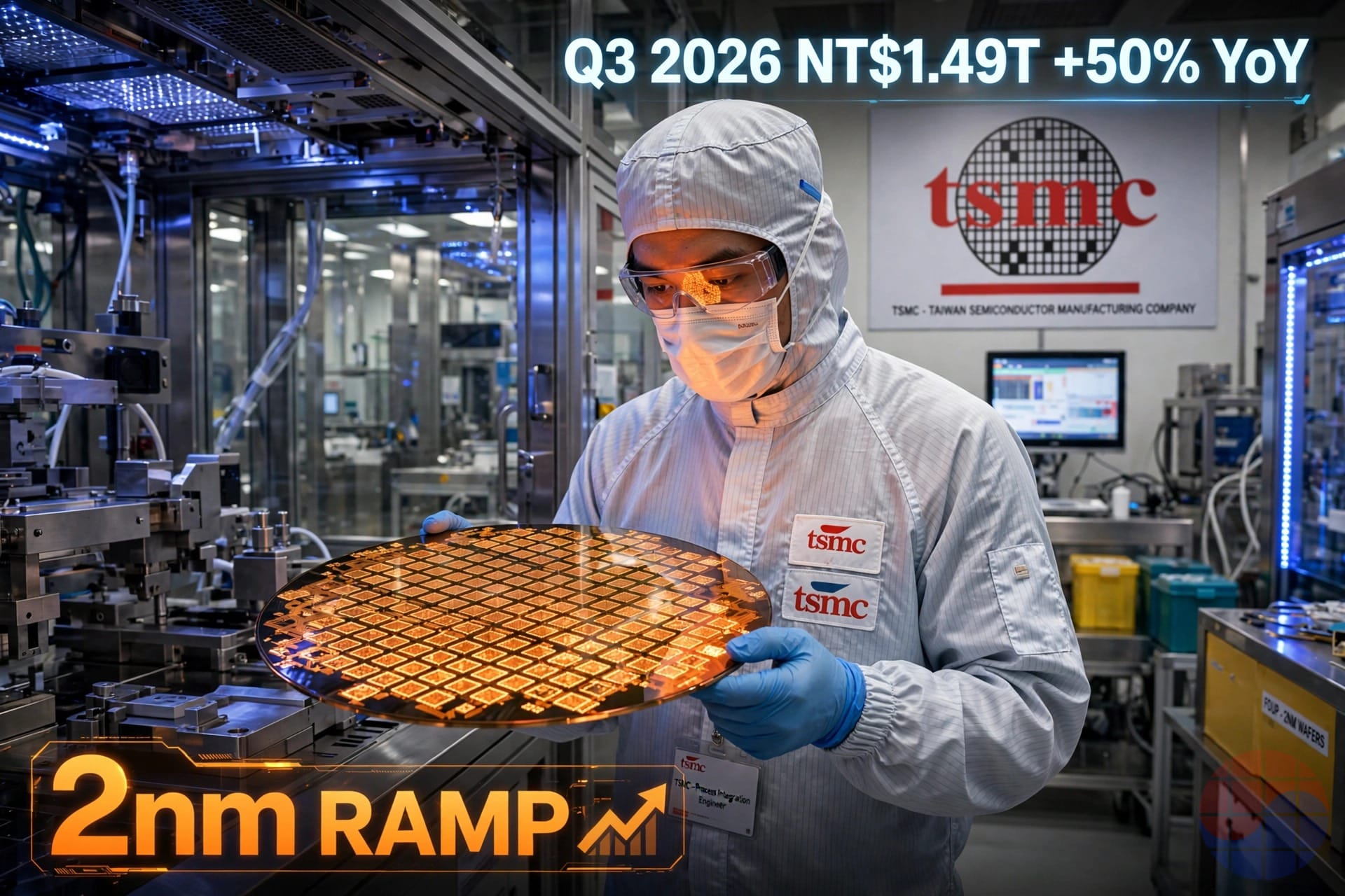TSMC Q3 2026 — NT$1.49T revenue, +50% YoY, 2nm ramp in focus