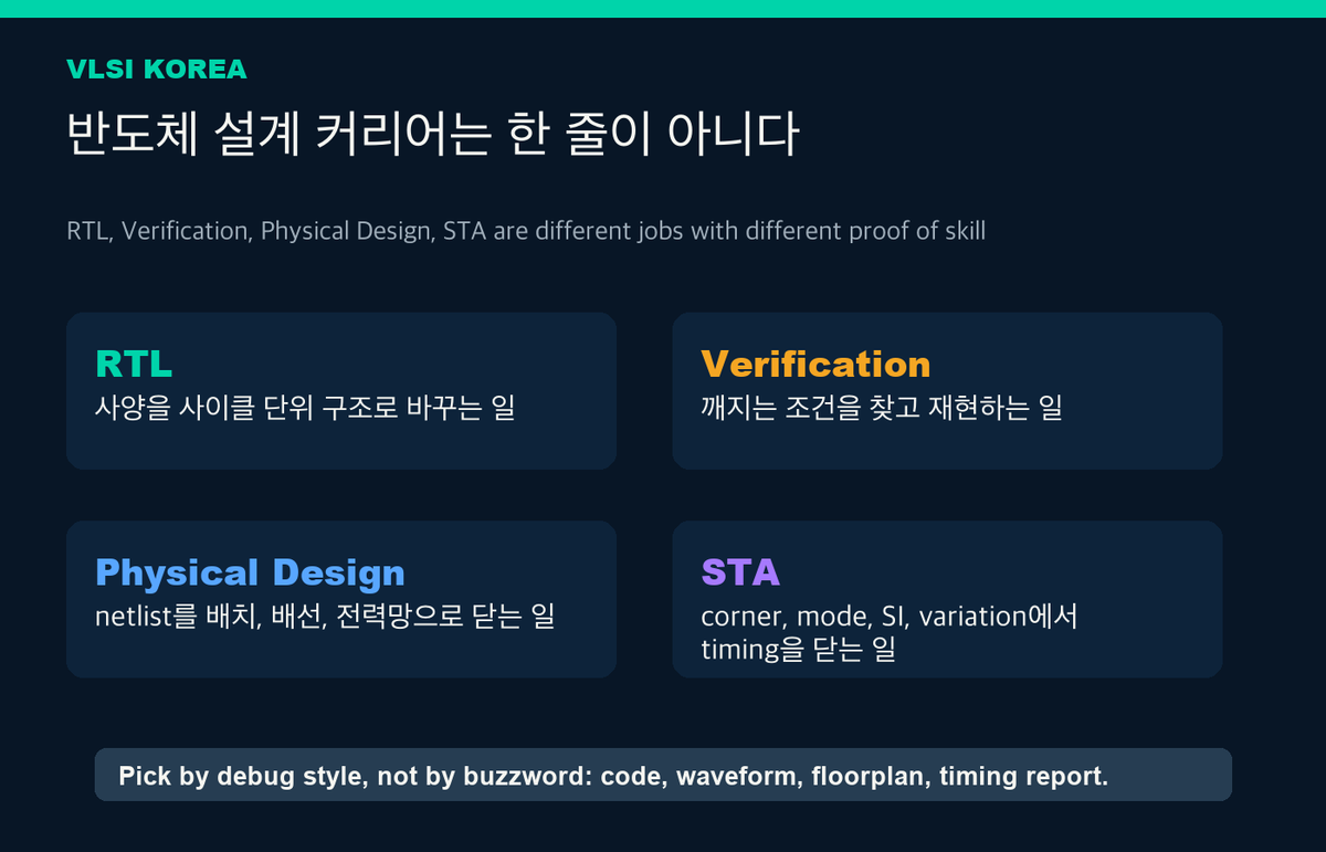 반도체 설계 커리어 맵: RTL, 검증, PD, STA는 다른 직업이다