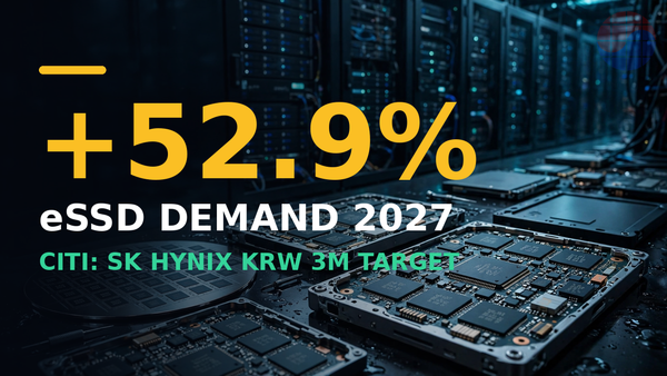 Citi mantém alvo da SK hynix em 3 milhões de wones: inferência de IA impulsiona a demanda por eSSD (HBM·eSSD)