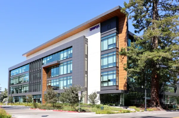 Synopsys headquarters building at 675 Almanor Avenue, Sunnyvale, photographed in 2024