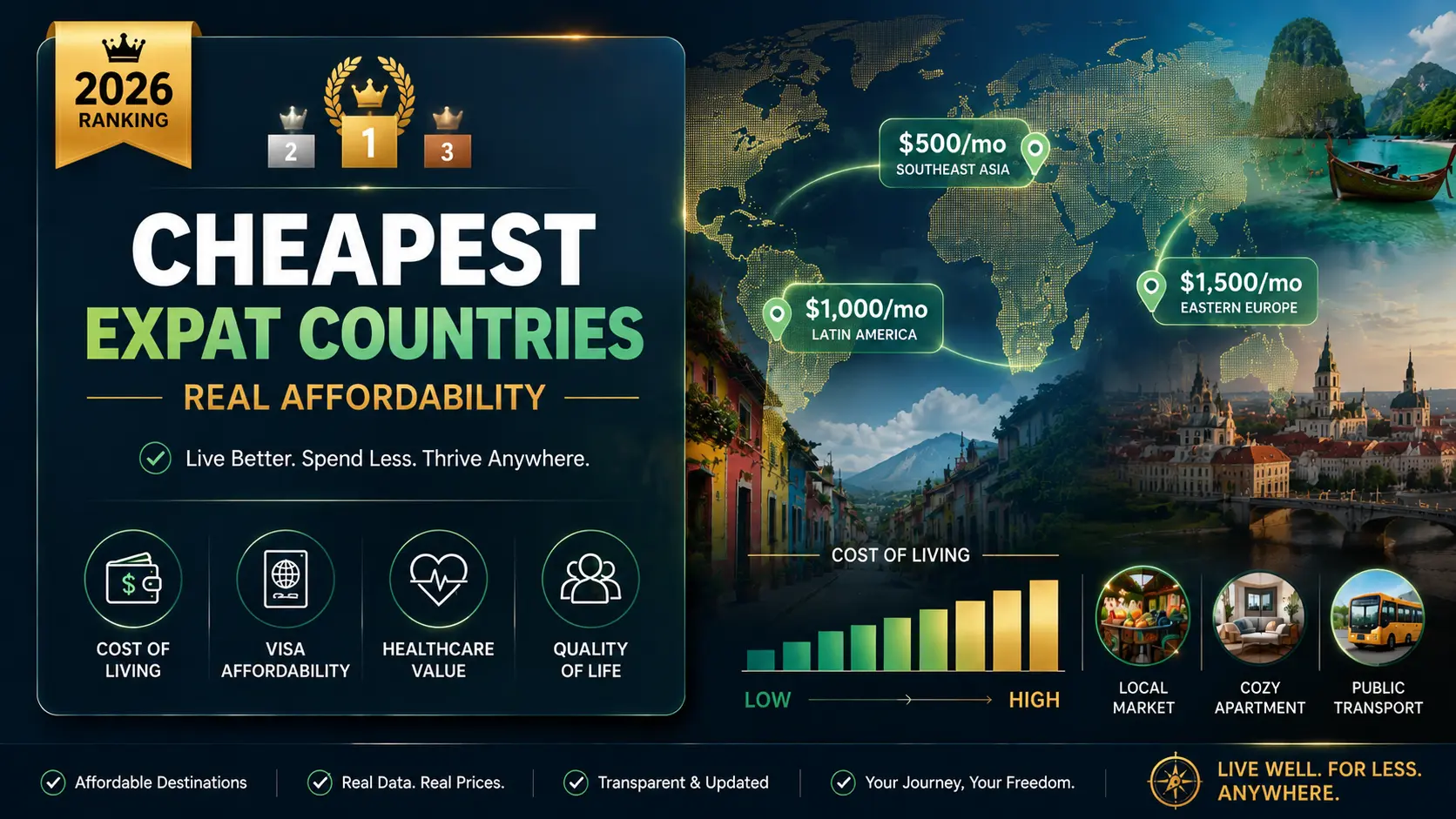 Cheapest expat countries: real affordability ranking (2026)
