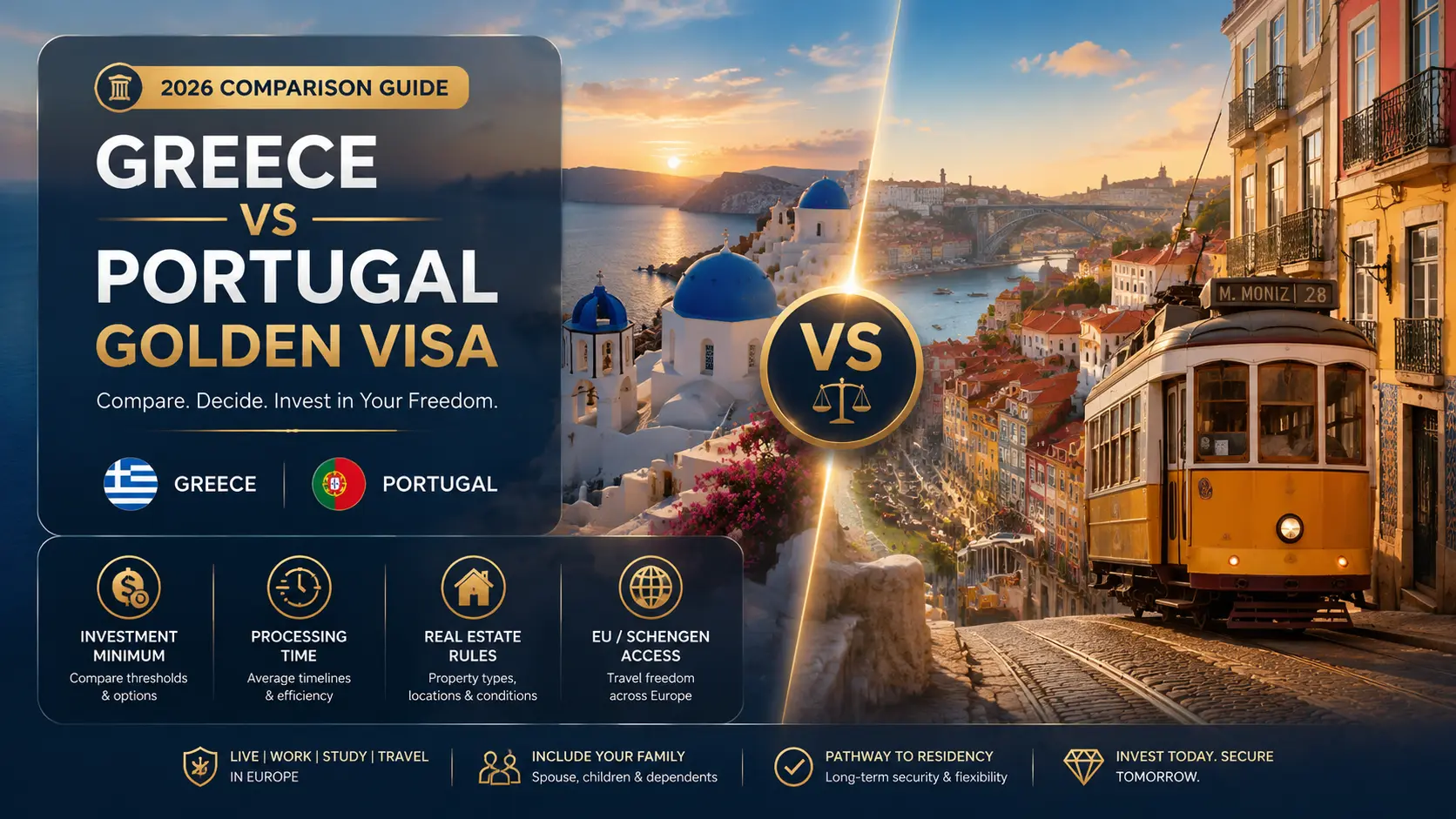 Greece vs Portugal Golden Visa compared (2026)