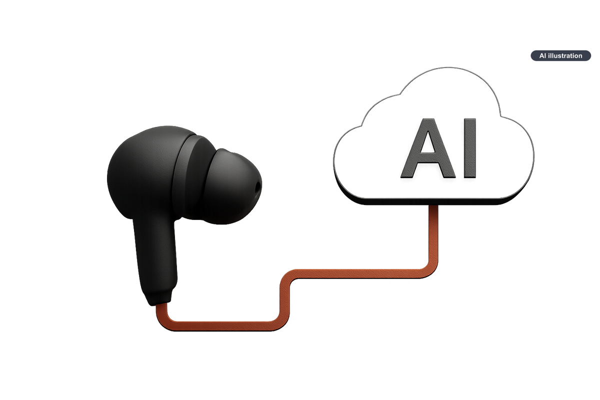 Conceptual AI illustration for Qualcomm pitches Snapdragon Sound Elite Gen 2 for AI earbuds