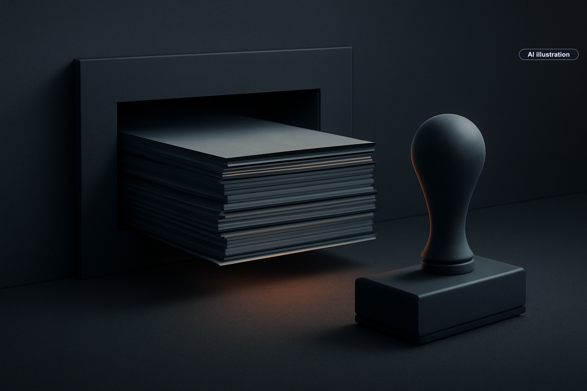 Conceptual AI illustration for US agencies are testing AI-assisted redaction for public records