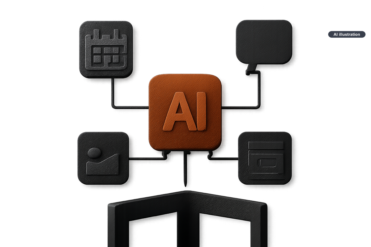 Conceptual AI illustration for Meta brings Muse to small businesses as it starts an enterprise AI platform