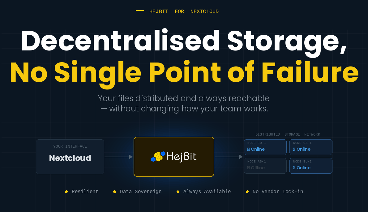 What Decentralised Storage Actually Means for Your Nextcloud