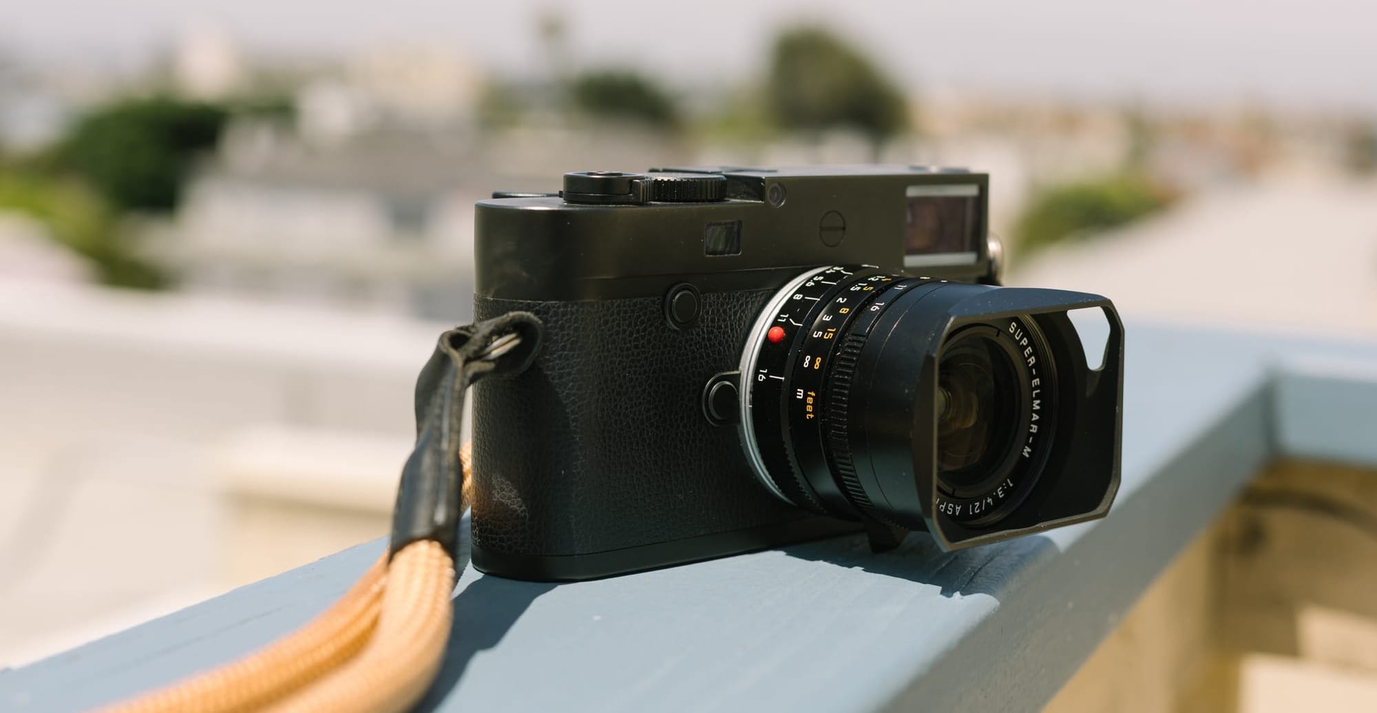 Leica M10 Monochrom on a railing