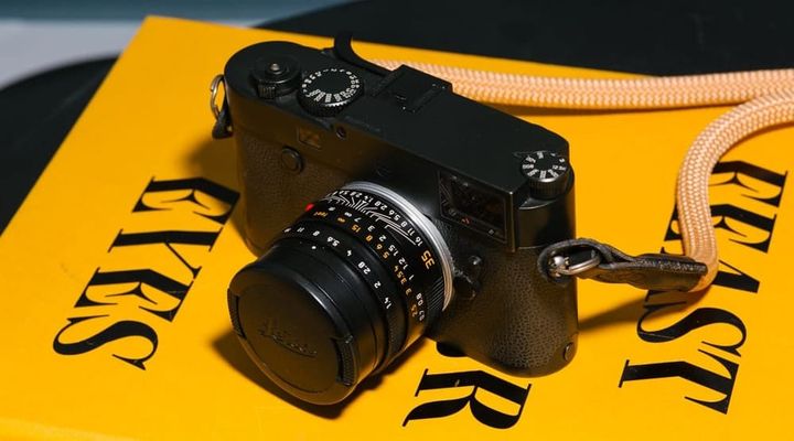 Leica M10 Monochrom on a yellow book