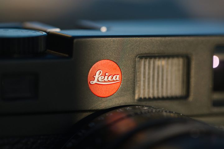 Close up of Leica logo