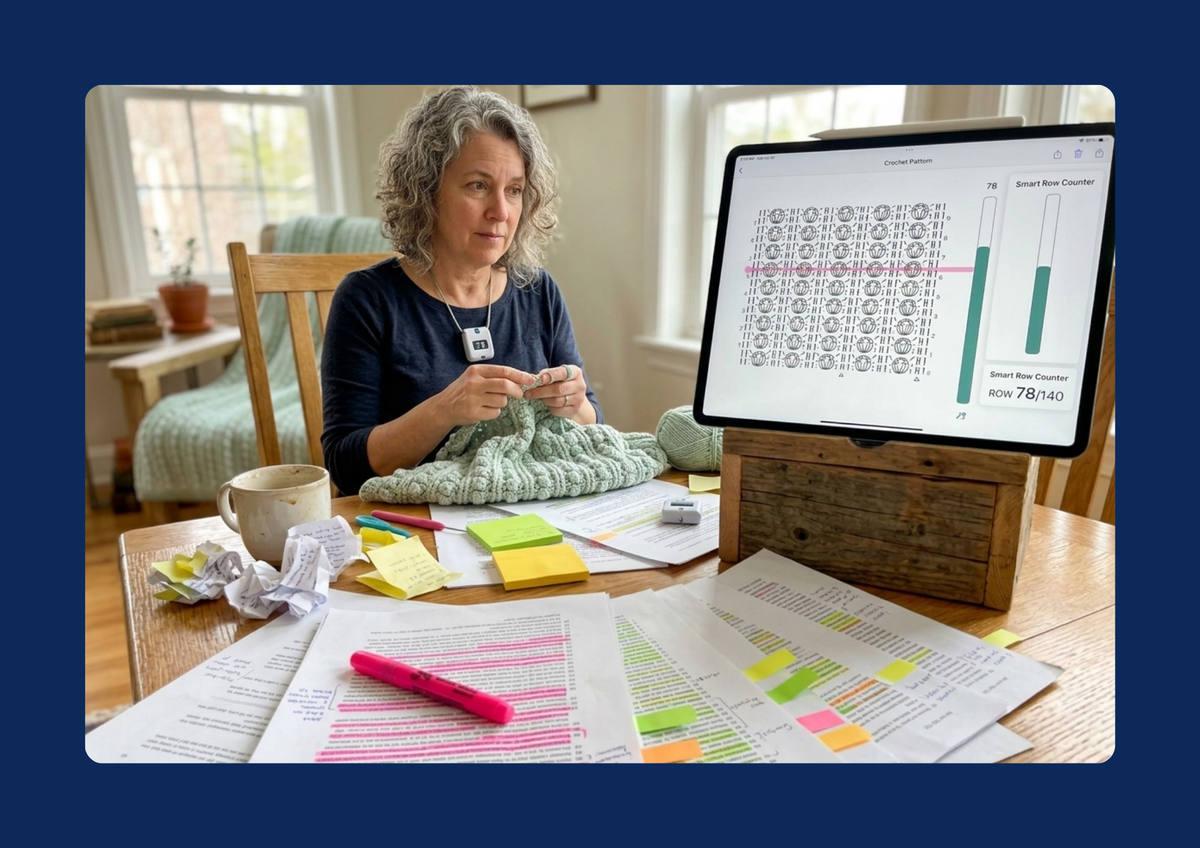 The pros and cons of following a crochet pattern on paper